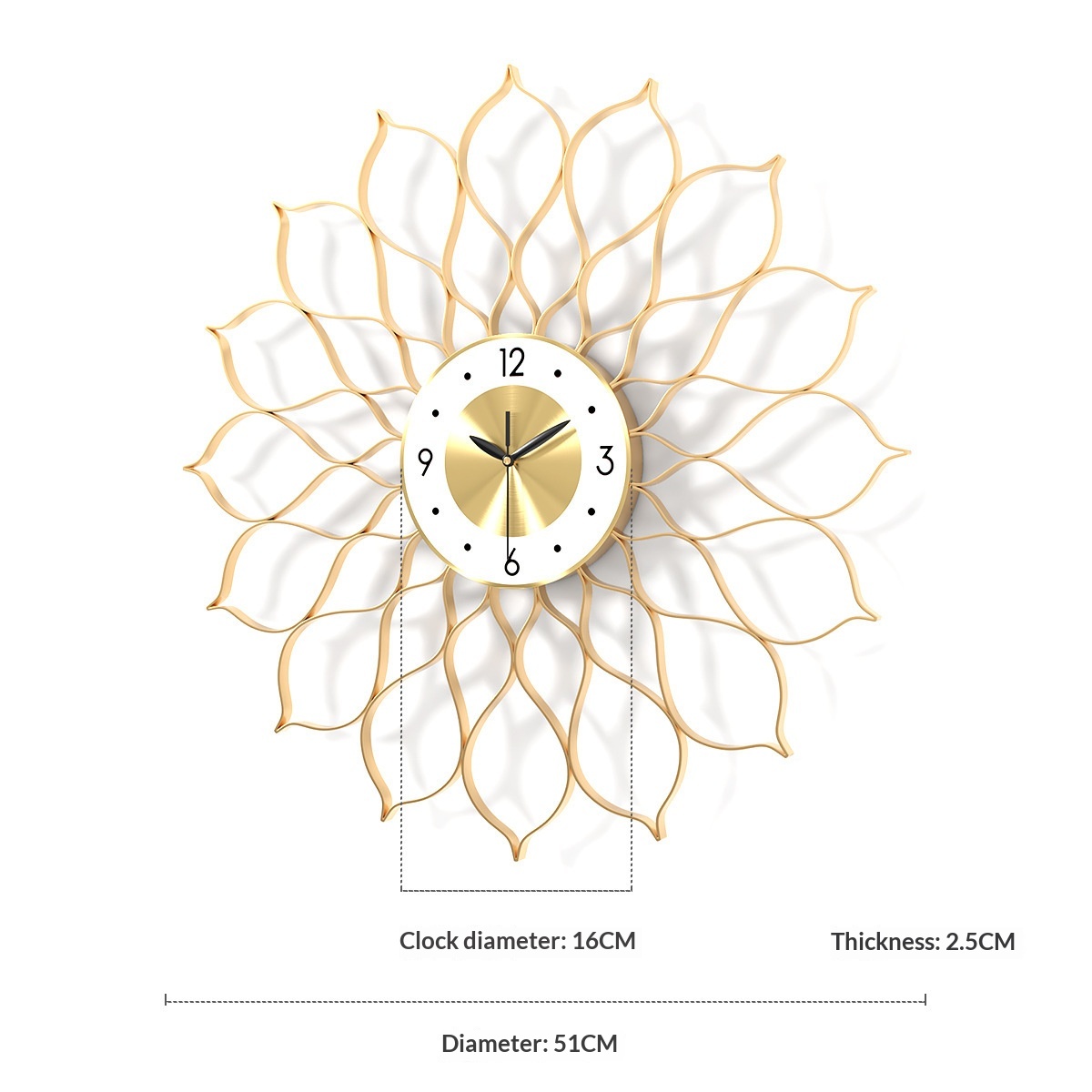 Gold 50cm Decorative Wall Clock