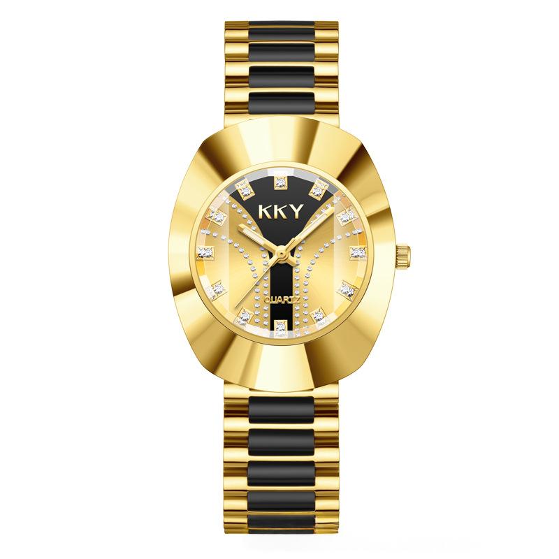 Gold and Black Luminous Quartz Watch