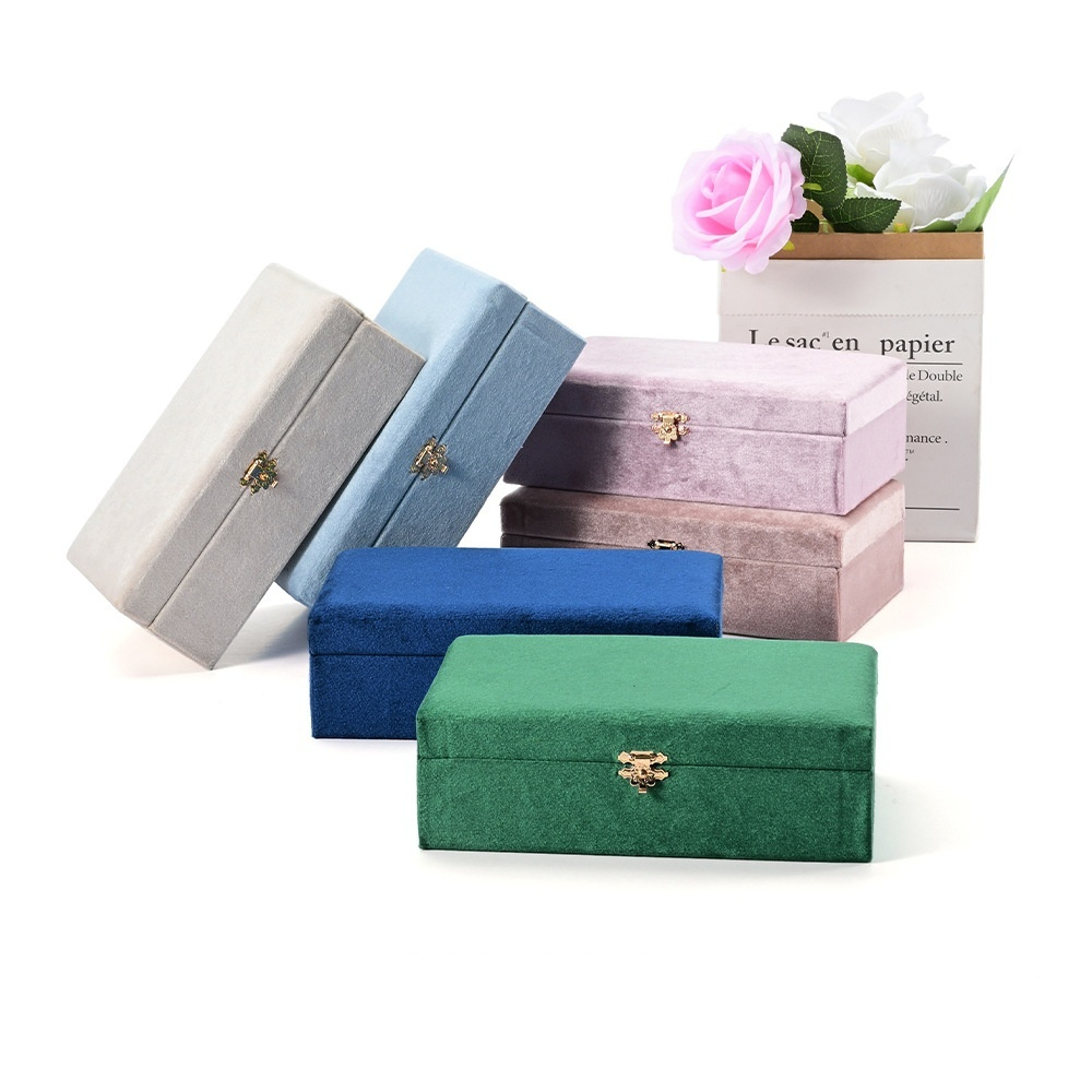 Blue Velvet Jewellery Storage Box – G80 – product view 3